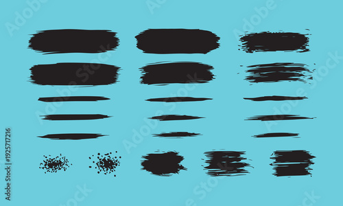 Hand-drawn Vector Brush Stroke Collection, Distressed Ink Underlines and Borders for Design Assets