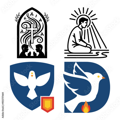 Pentecost Church Worship and Prayer Christian Icon Bundle