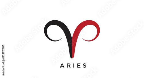 Aries zodiac symbol with the word Aries below.