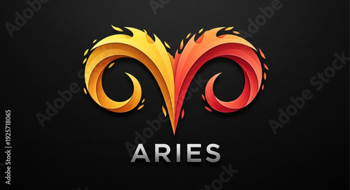 Aries Zodiac Symbol Fire Colors.