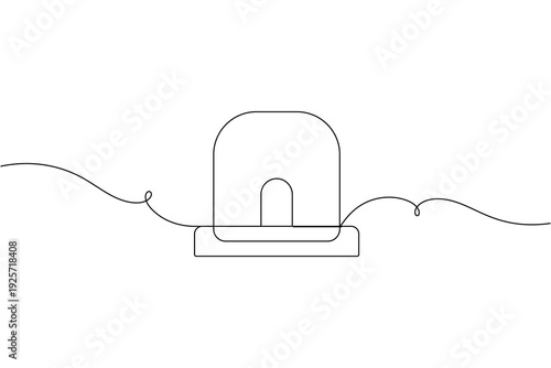 Safety warning siren sign icon continuous one line drawing art single on white background minimal emergency alarm symbol outline vector illustration