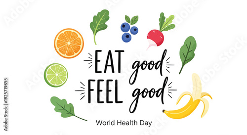 Healthy food icons for World Health Day