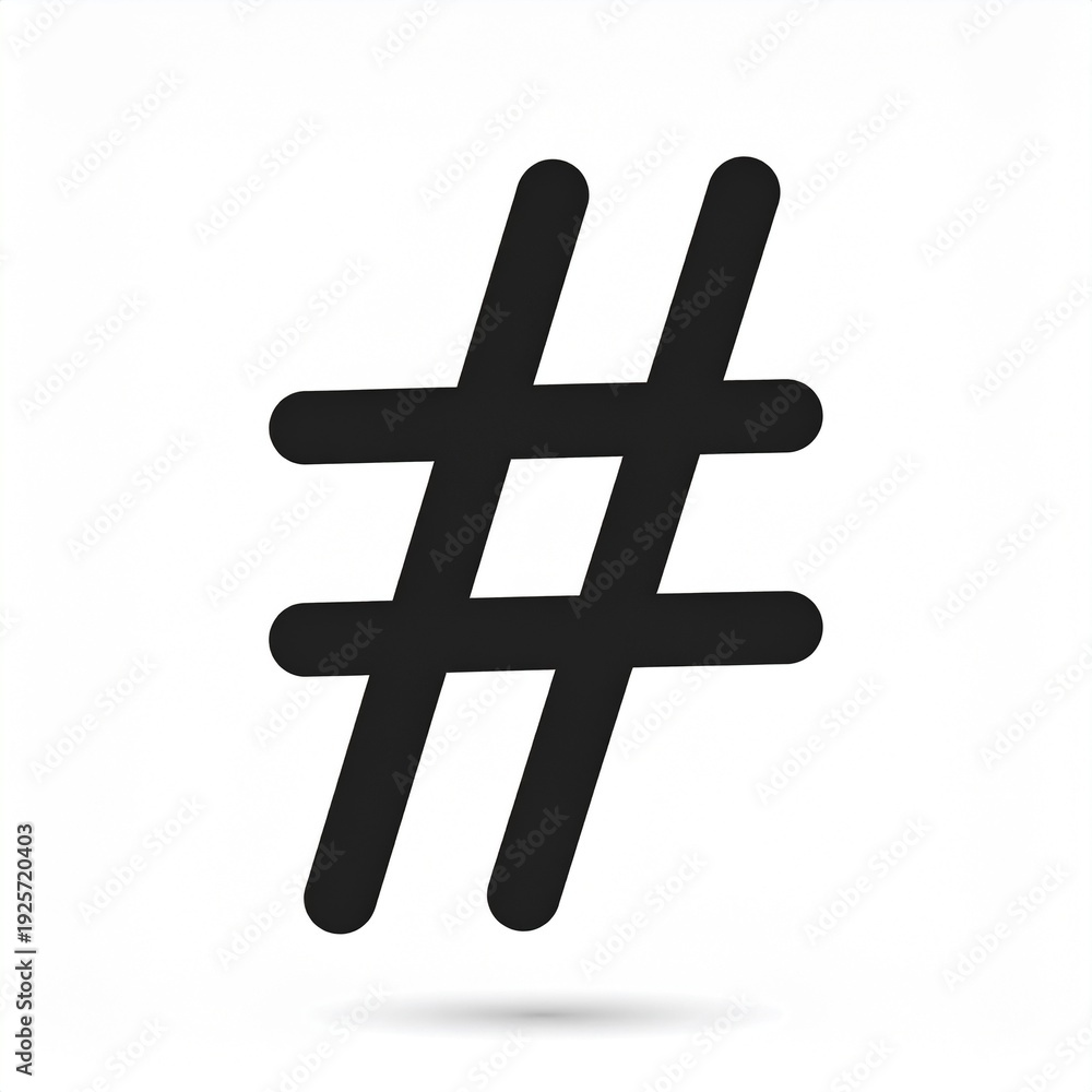 Obraz premium Hashtag symbol icon isolated on white background for social media marketing and digital communication