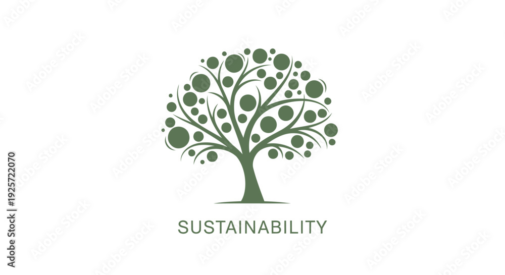 Obraz premium Sustainability tree logo vector