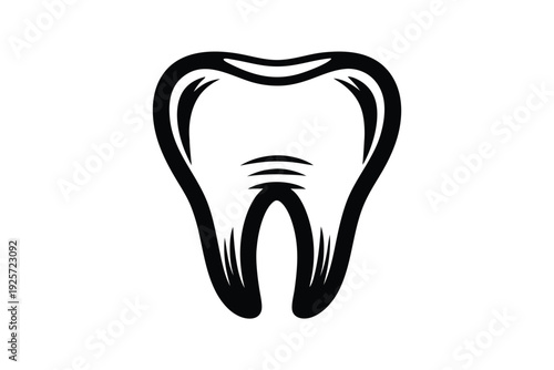 Professional tooth silhouette illustration for dentistry services and oral healthcare marketing