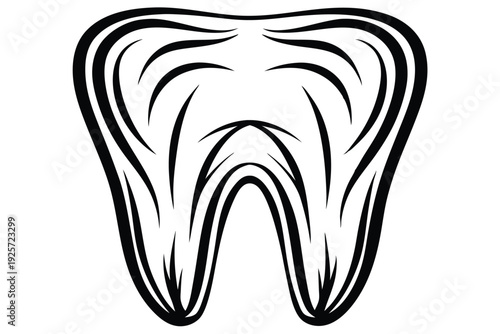 Modern molar tooth icon design for dental office logo and oral health protection themes