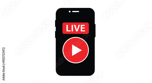 Smartphone screen displaying a live streaming interface with red controls