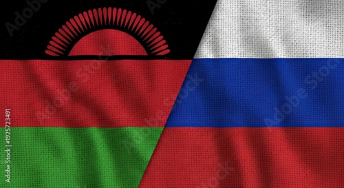 Free Download Flags of Malawi and Russia waving together in unity and cooperation - GFXLoad