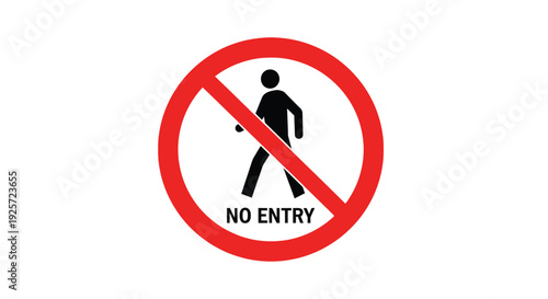 No entry sign featuring a silhouette of a person with a red circle