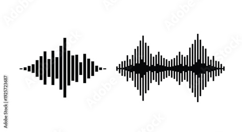 Two abstract waveform displays a visual representation of sound silhouette