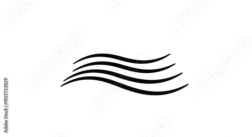 Abstract black lines resembling waves on a white background
