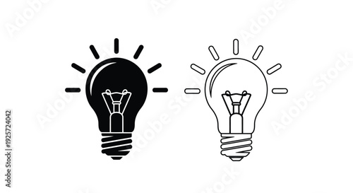 Two lightbulbs one black and one white side by side