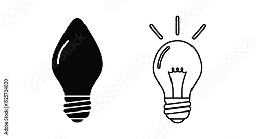 Two light bulbs a vintage style and a modern illuminated version