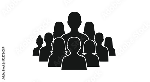 A group of silhouetted people forming a collective human shape