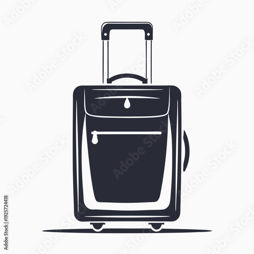 Flat Style Suitcase Icon for E-commerce Travel Gear and Accessory Stores