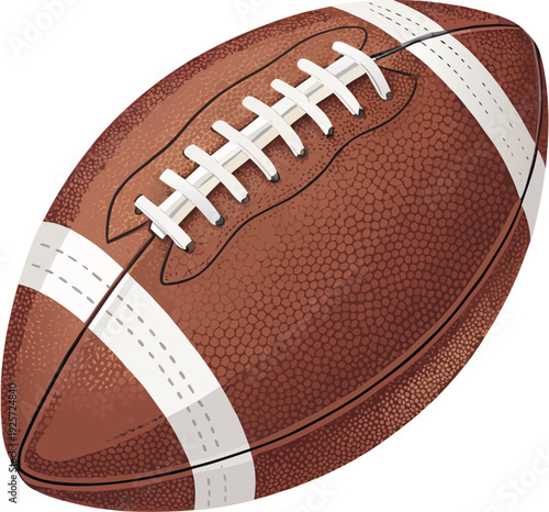 Brown American Football Ball Flat Vector Illustration