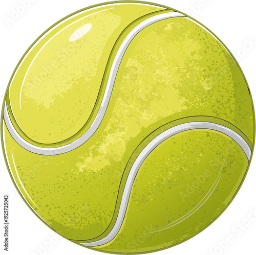 Yellow Tennis Ball Flat Vector Illustration Sports Icon