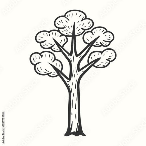 Lush Green Tree Icon for Parks and Outdoor Recreation Signage