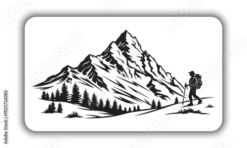 Alpine Mountain Peaks Vector – Nature Landscape Logo