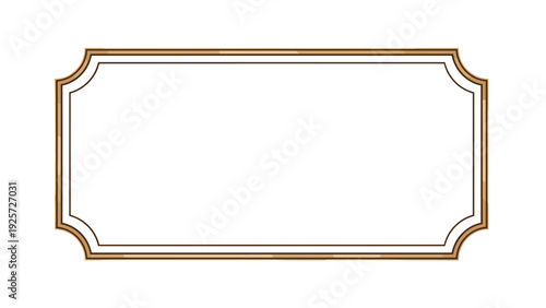 Elegant golden border frame with a white rectangular center suitable for formal invitations awards certificates and luxury branding.