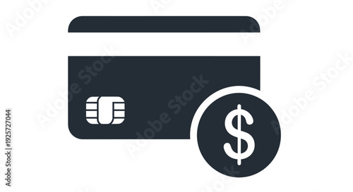 Credit card with dollar sign icon representing finance and online payments