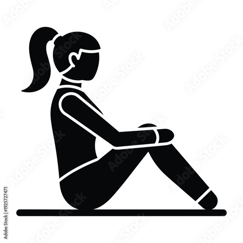 Female athlete doing sit up abdominal crunch exercise on mat for fitness training
