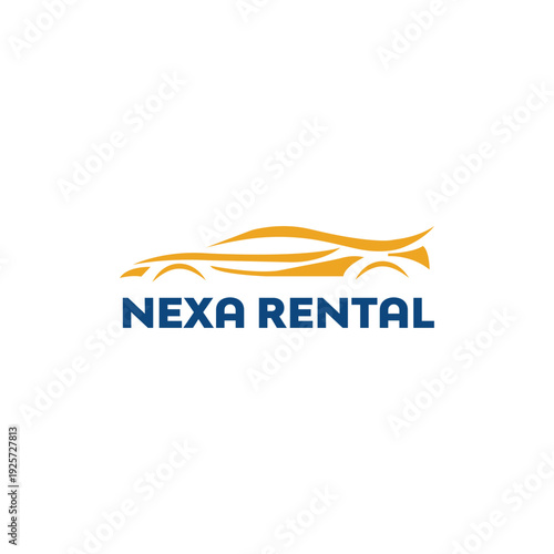 Car rental logo design template, Car outline logo