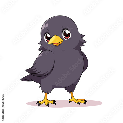 Cute Crow Clipart 04