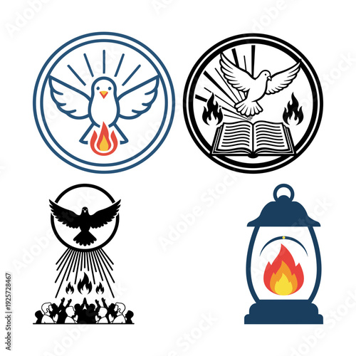 Pentecost Whitsunday Christian Faith Icon Bundle
