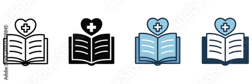 Health education icon sheet, multiple style vector set including wellness, nutrition, fitness, mental health, medical awareness, and preventive care symbols for schools, clinics, health apps, and educ