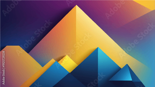 Colorful abstract geometric background with 3d origami triangle patterns and rainbow polygon shapes for creative business web design vector illustration template