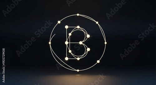 Abstract digital network representing the letter B.