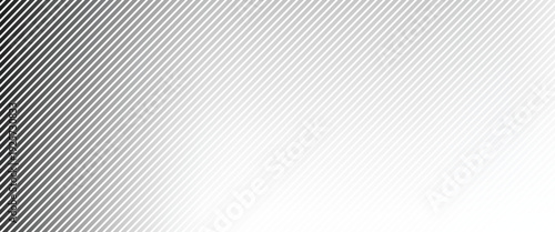 Fading line halftone gradient texture. Black diagonal stripe gradation background. Thin to thick vanishing slanted pattern backdrop. Oblique parallel stroke wallpaper for overlay, print, cover. Vector