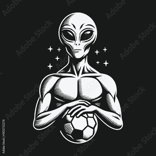 Alien Athlete: Extraterrestrial Football Player with Cosmic Ambition.