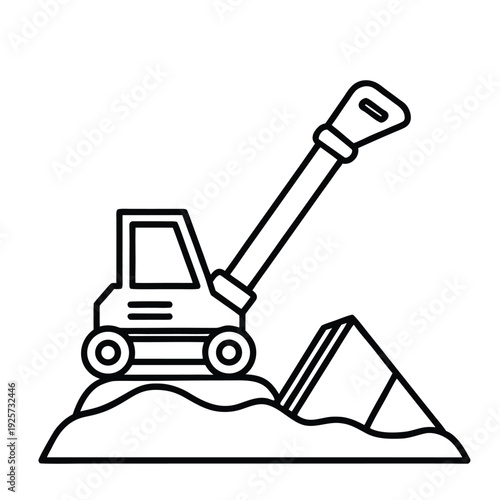 Construction dig digging icon vector an white background.