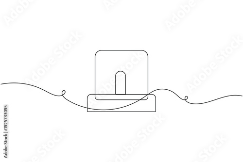 Safety warning siren sign icon continuous one line drawing art single on white background minimal emergency alarm symbol outline vector illustration