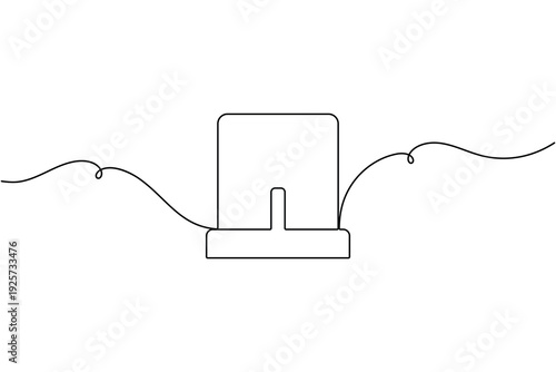 Safety warning siren sign icon continuous one line drawing art single on white background minimal emergency alarm symbol outline vector illustration