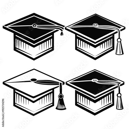 Graduation Mortarboard Caps with Tassels for Academic Achievement and Education