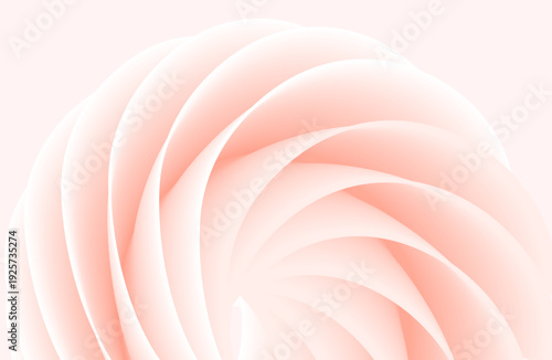 An abstract background created with delicate modern art featuring a light pink curve made of transparent and clear glass plates, elegant and modern in 3D rendering.3d Fluid Wave. Liquid Shape. Flow