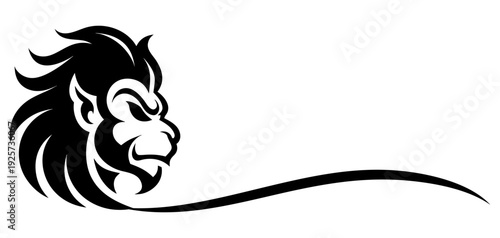 Silhouette of a lord Hanuman of illustration vector