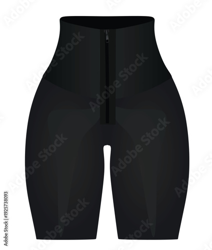 Black woman sport elastic shorts. vector illustration