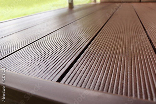 Canvastavla Outdoor plastic composite brown floor. Renovation terrace
