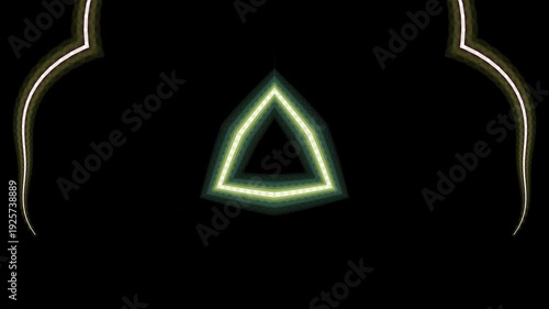 Abstract Neon Green Geometric Animation VJ Loop on Black