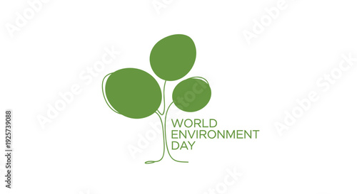 World Environment Day green tree icon
