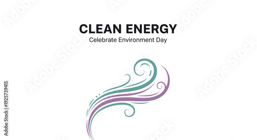 Clean energy logo, Celebrate Environment Day, eco friendly symbol
