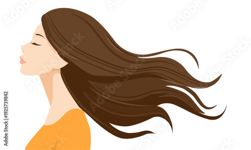  Woman hair flowing