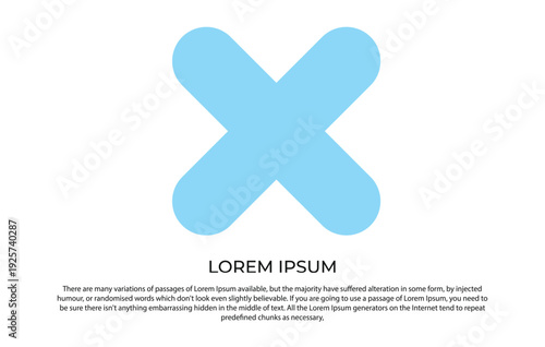 Blue Cross X Mark Cancel Wrong Error Sign Flat Vector Icon