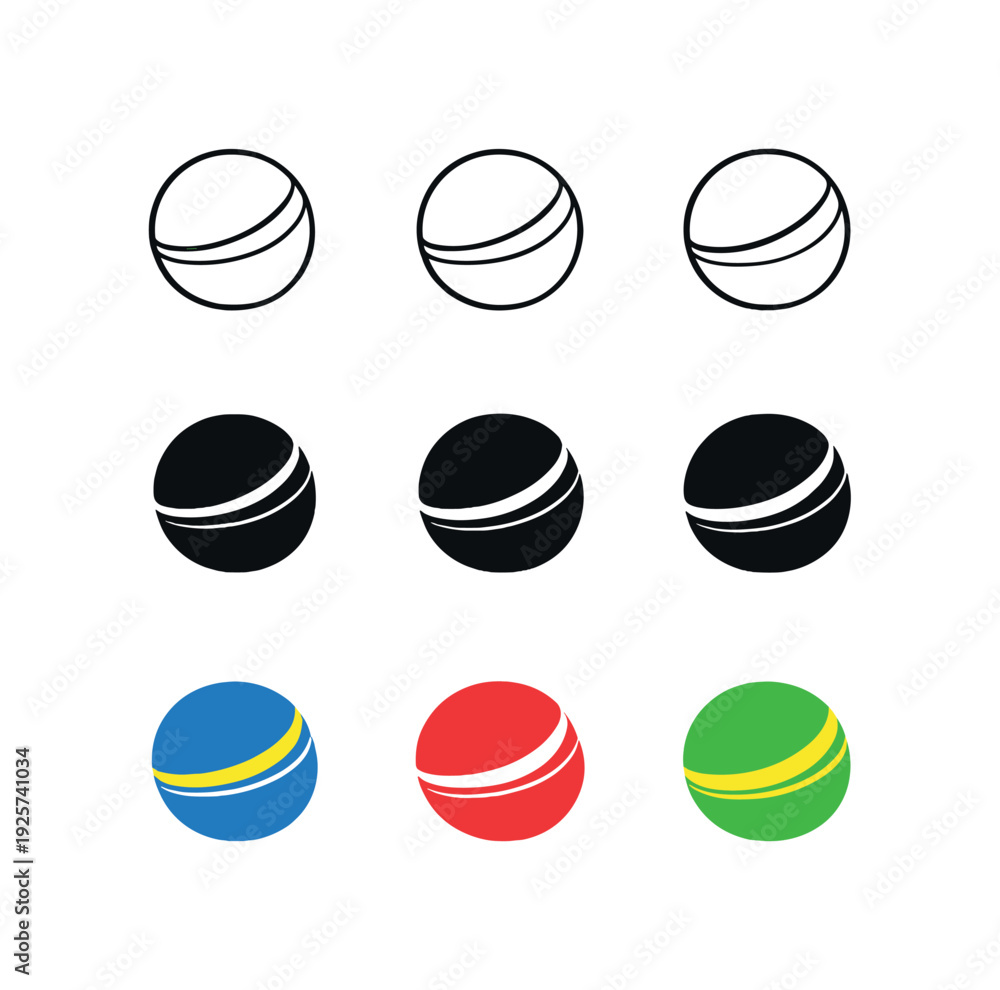Obraz premium Playful imagination idea shown as a round rubber ball with a single curved stripe wrapping around its surface, identical