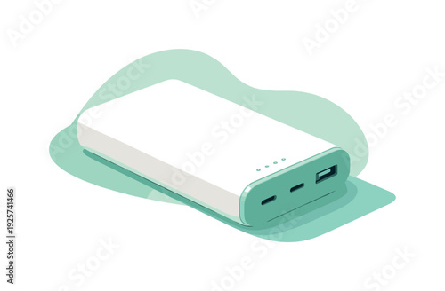 Modern portable power bank with USB and USB-C ports, ideal for charging devices on the go