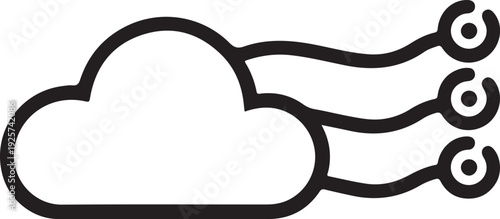 Windy Cloudy Weather Icon Illustration